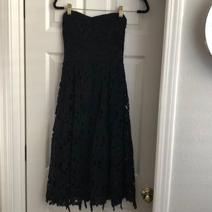 Lacy black strapless dress